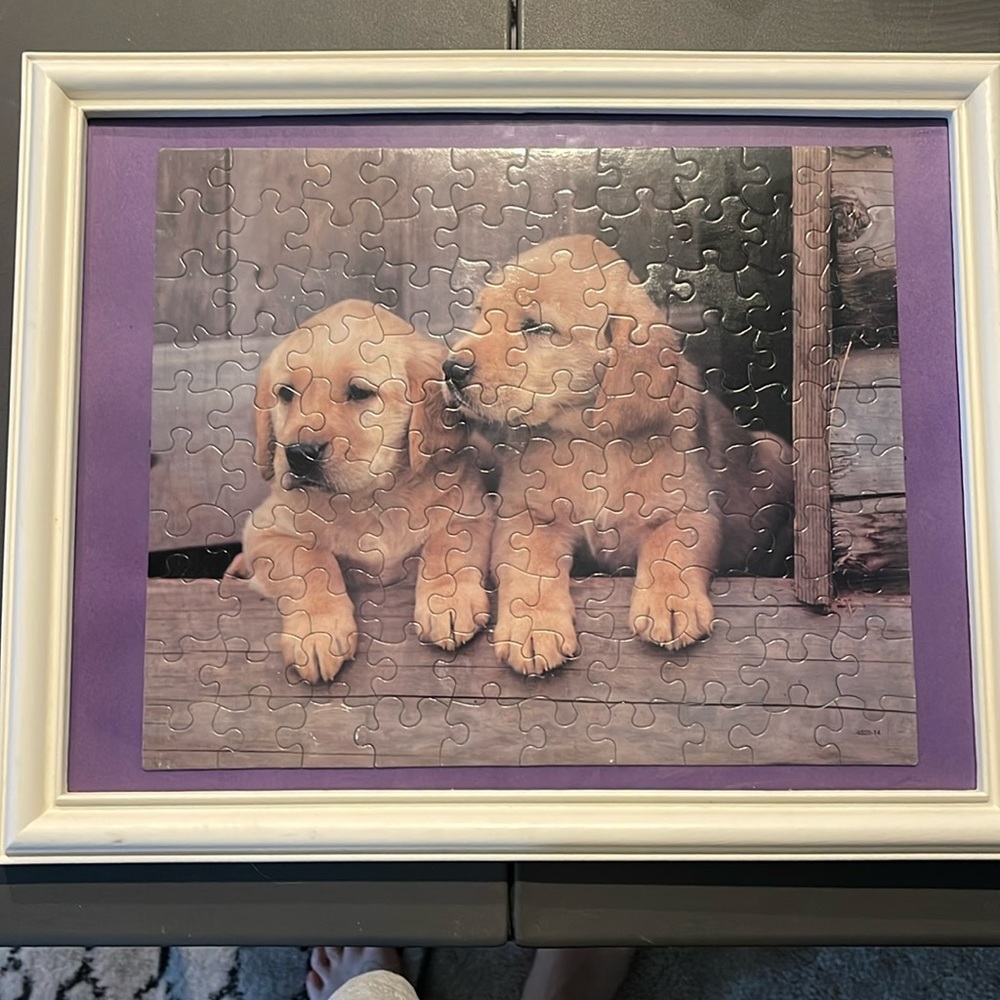 Puppy Puzzle Framed Picture